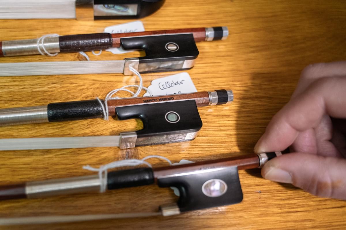 Violin bows sold at a UK store and made of an endangered species of brazilwood